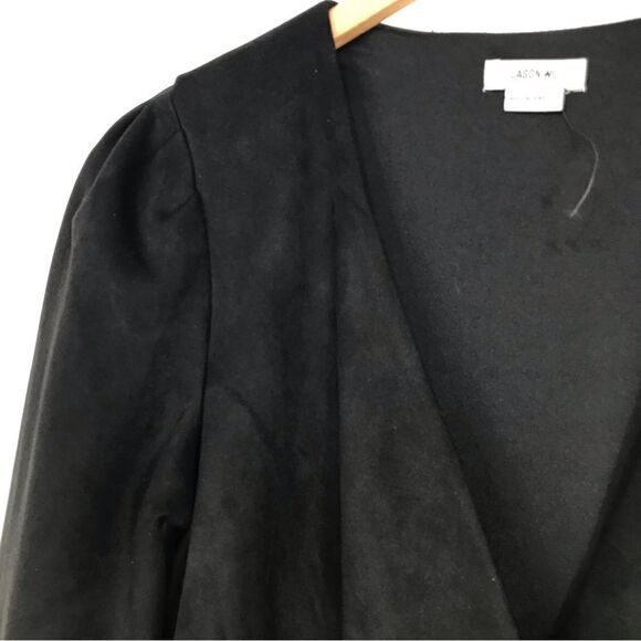 Jason Wu Black Faux Suede Wrap Mini Dress NEW - Picture 5 of 16
